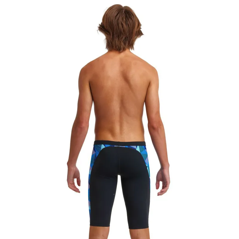 Funky Trunks Boy's Training Swim Jammers Blue Bars-3